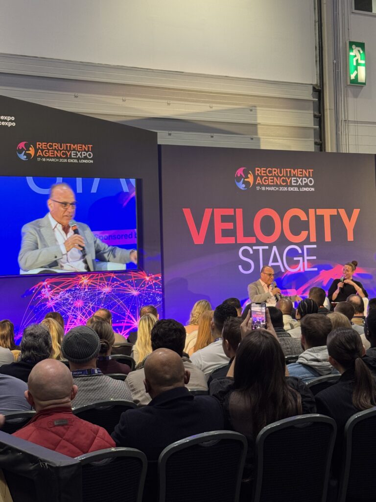 Dragon Den's Theo Paphitis giving a talk at the Recruitment Agency Expo.